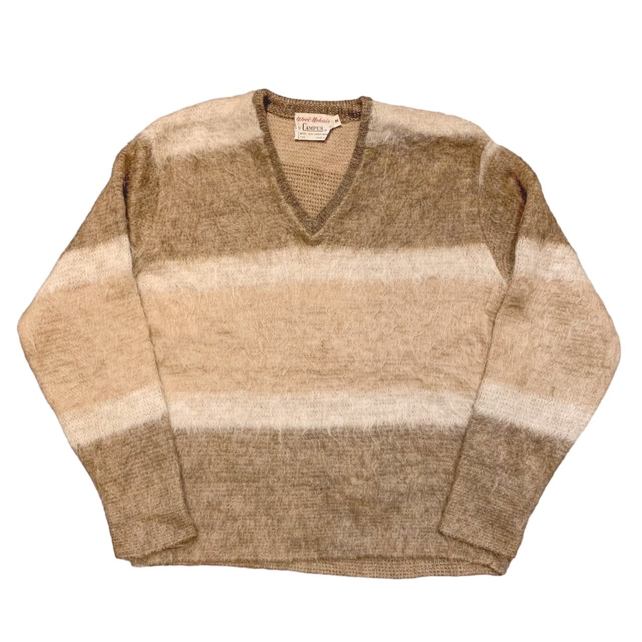 60's Campus Wool Mohair Knit M / モヘア ウールニット セーター ボーダー ヴィンテージ 古着 |  WhiteHeadEagle