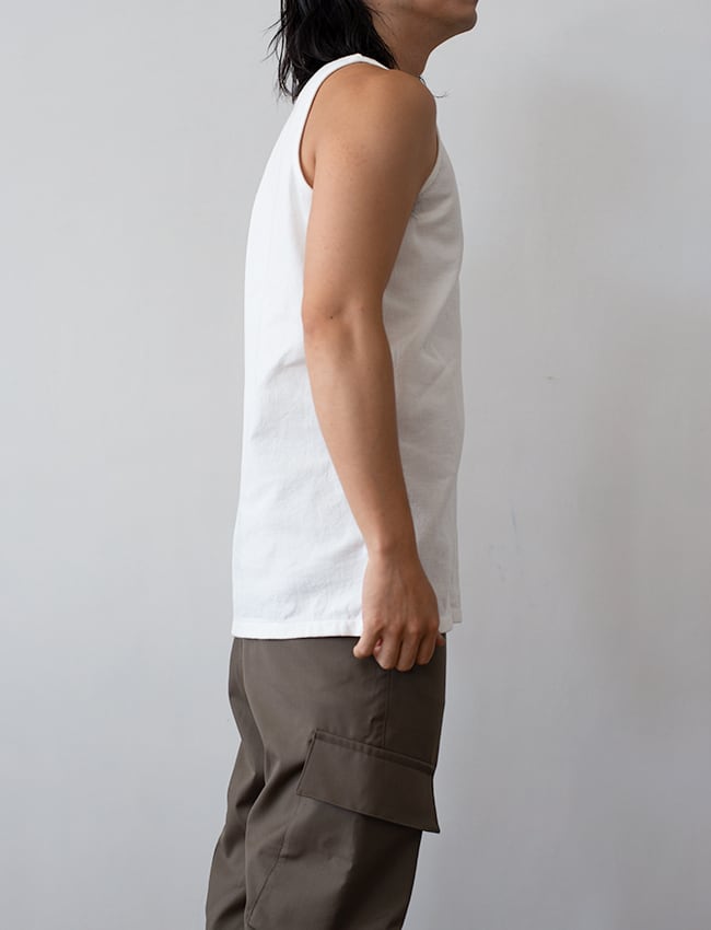 aulico : TANK TOP SHORT (Semi Wide Fit) / WHITE | aulico