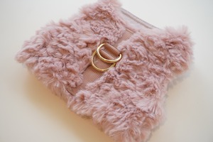 eco-fur harness  rose pink S/M size