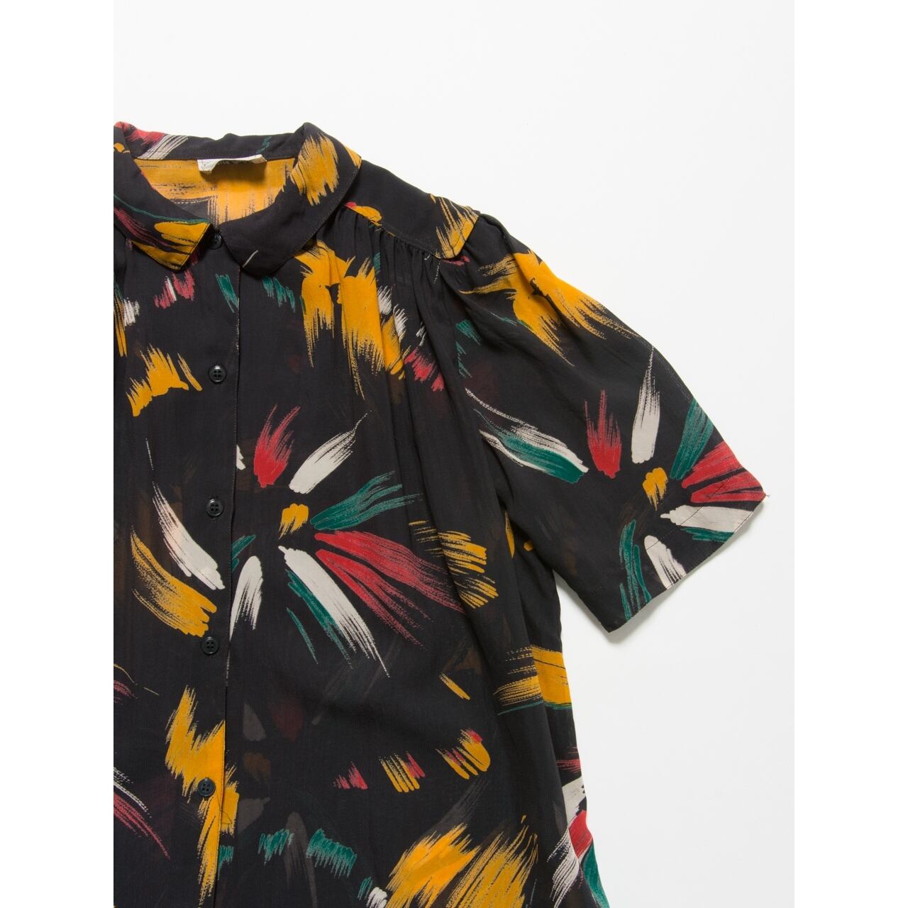 【Made in France】Puff-sleeve wide blouse（フランス製 半袖パフスリーブワイドブラウス）4a