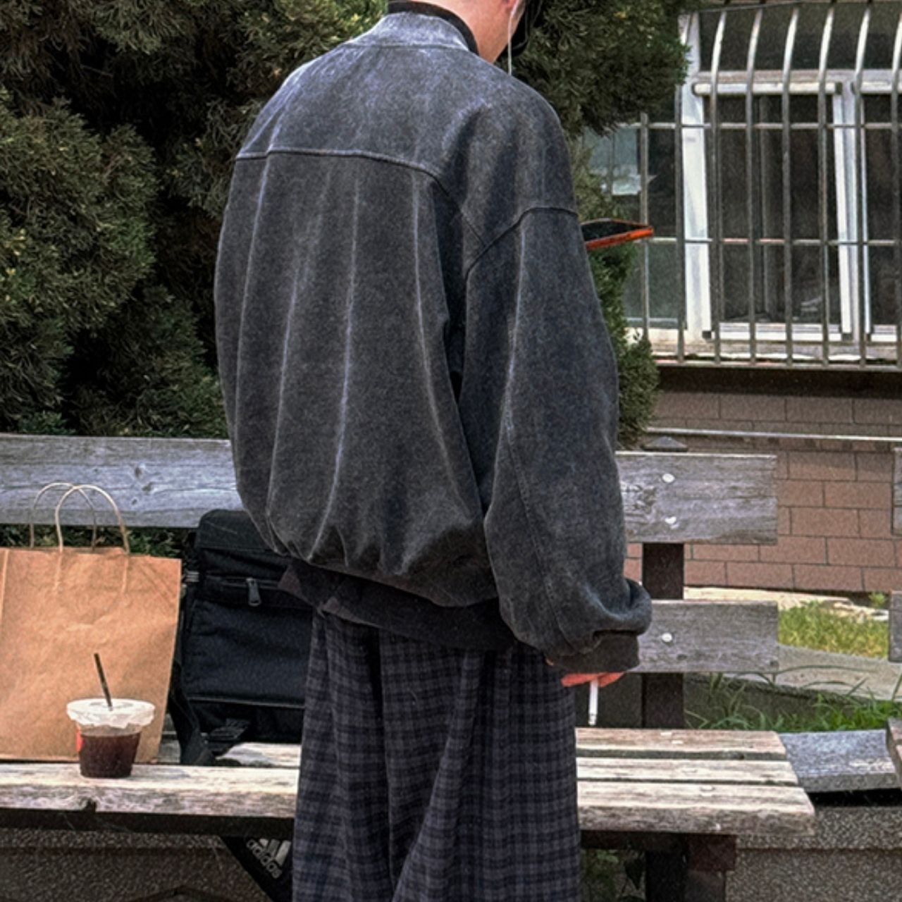 ショートワイドヴィンテージ調スウェット　1109