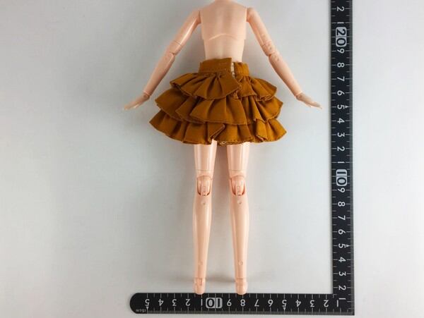 ドール服 1/6 女性用25 ティアードスカート ライトブラウン B-67 - 画像2