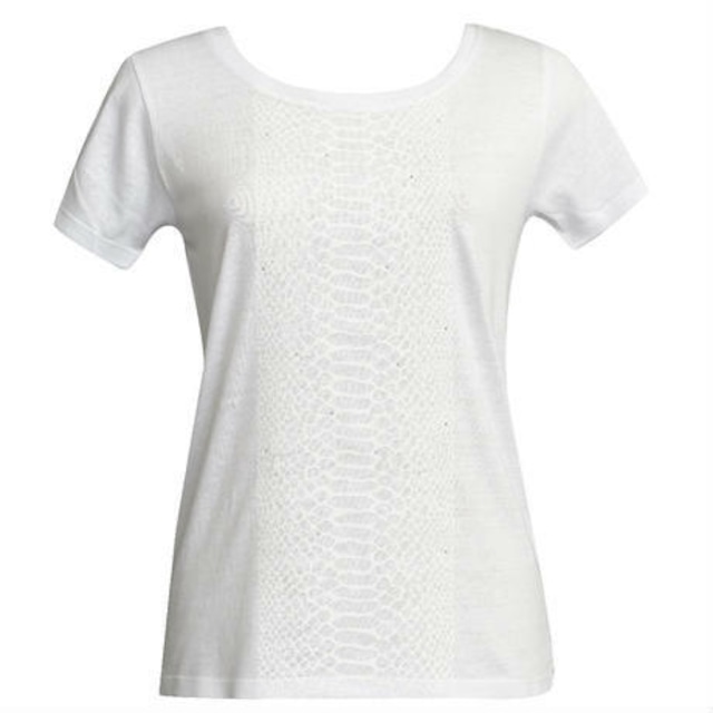 WHITE PYTHON PRINTED T-SHIRTS