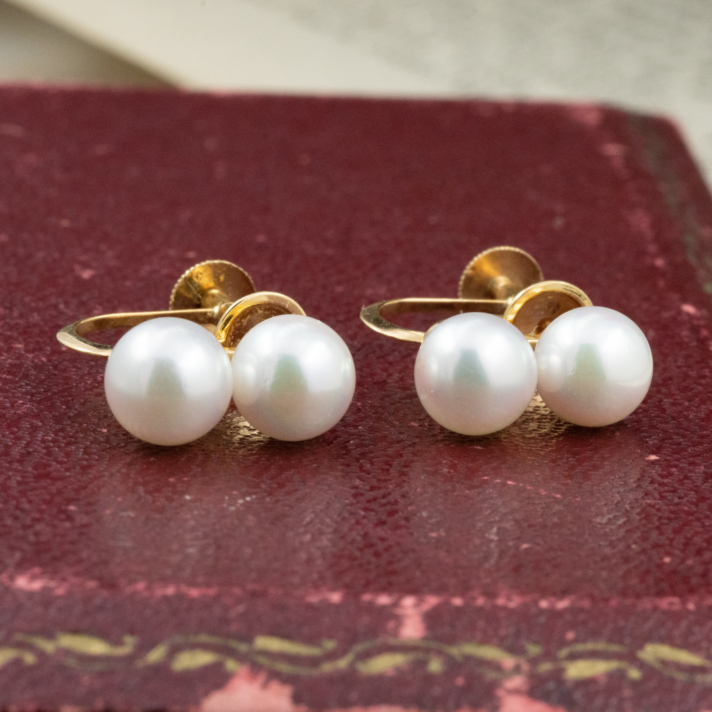 751【厄除けにも◎】K18 WG／本真珠あこやパール／照りツヤ抜群