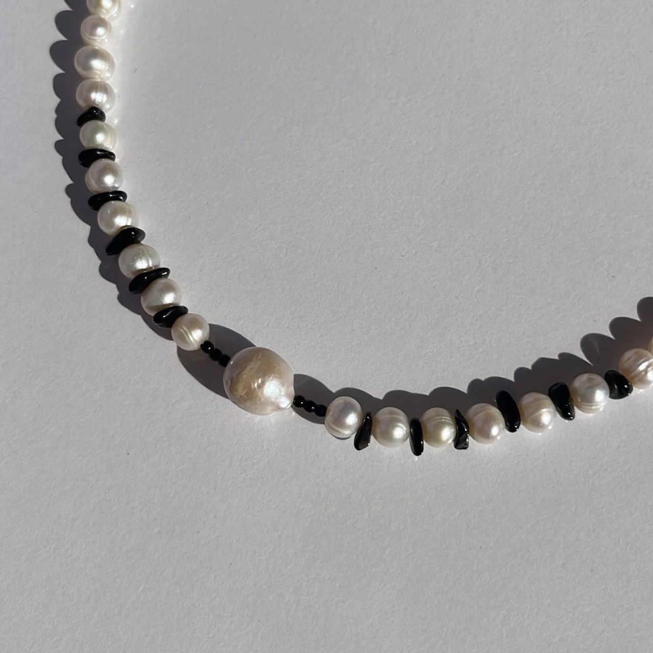 [BLACK] 淡水パールネックレス ［SSN059］