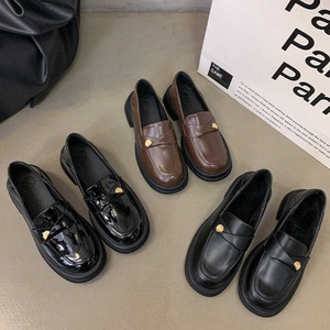 english style thick soled single shoes