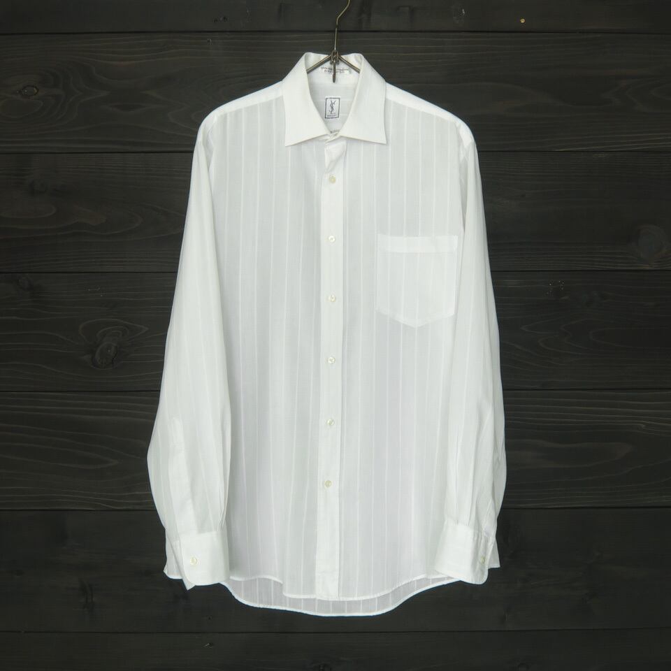 80's Yves Saint Laurent ドビーストライプシャツ