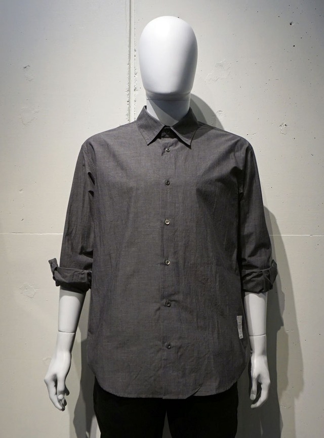 POETRY OF BIRDS Typewriter Cotton shirt チャコール