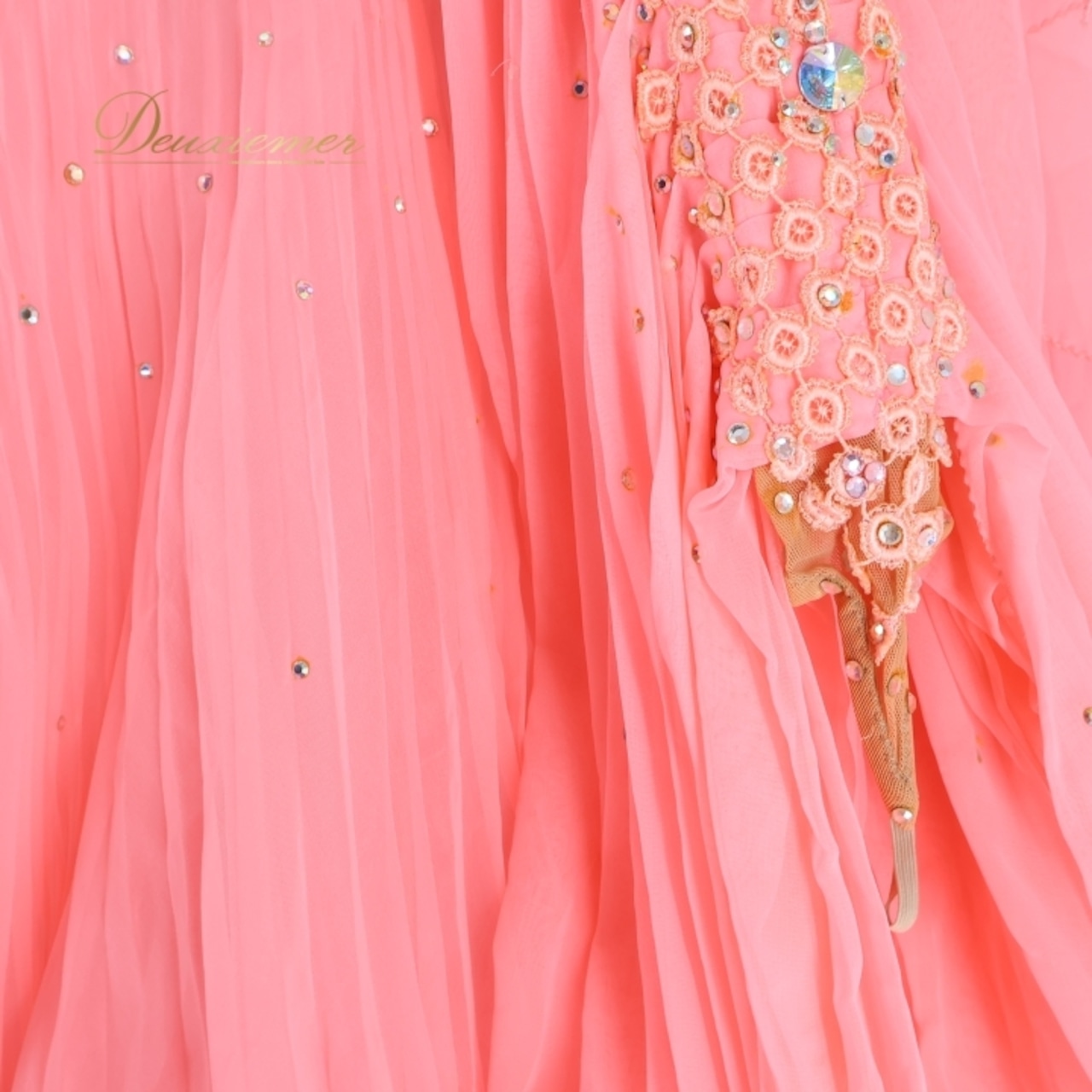 社交ダンス 衣装 スタンダードドレス ワンピース スタンダード フロート フリル レース ボリューム デモ 競技 ダンス パーティ 蛍光 レディース ピンク系 鮮やか おしゃれ 豪華 フラッシュ スカート クラシック 発表会 フォーマル ショート丈 ダンスウェア 大人用 コスチューム 競技用