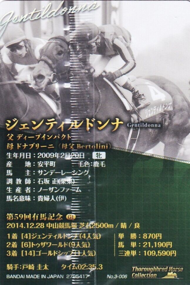 金箔サイン入)ジェンティルドンナ：第59回 有馬記念「サラブレッド
