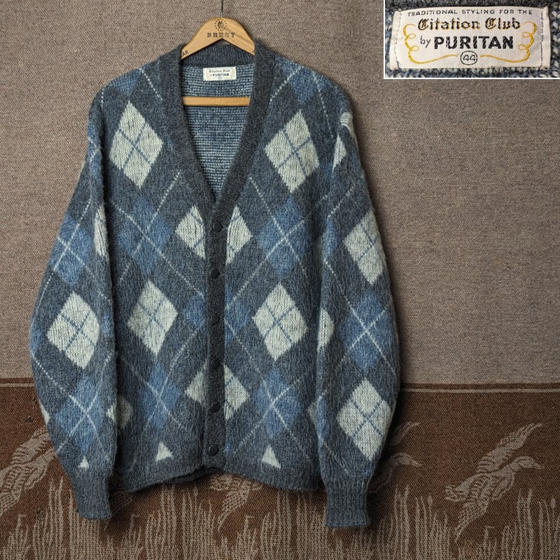 60s PURITAN Argyle Mohair Wool Cardigan （44） | Wonder Wear