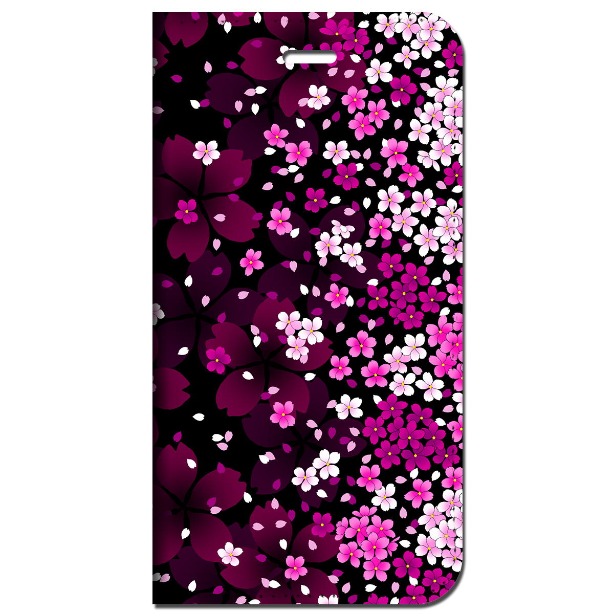 iPhone対応 スマホ 手帳型ケース 零れ桜舞 和柄 【iPhone17 / iPhone16 / iPhone16e / iPhoneSE 他 iPhone各機種対応】 st44