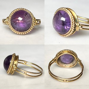 antique 9ct gold ring set with amethyst
