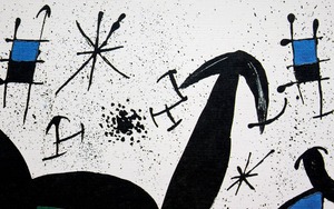 ジョアン・ミロ「ジョアン・プラッツへのオマージュ」作品証明書・展示用フック・限定500部エディション付複製画リトグラフ