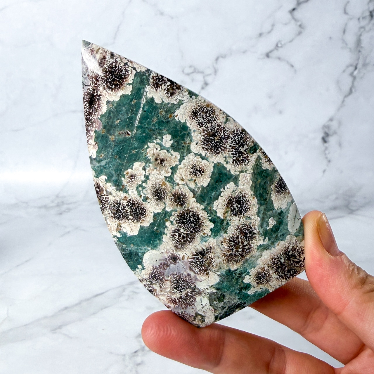 グリーンフラワージャスパー フレイム 専用台座付き * Jasper * 天然石
