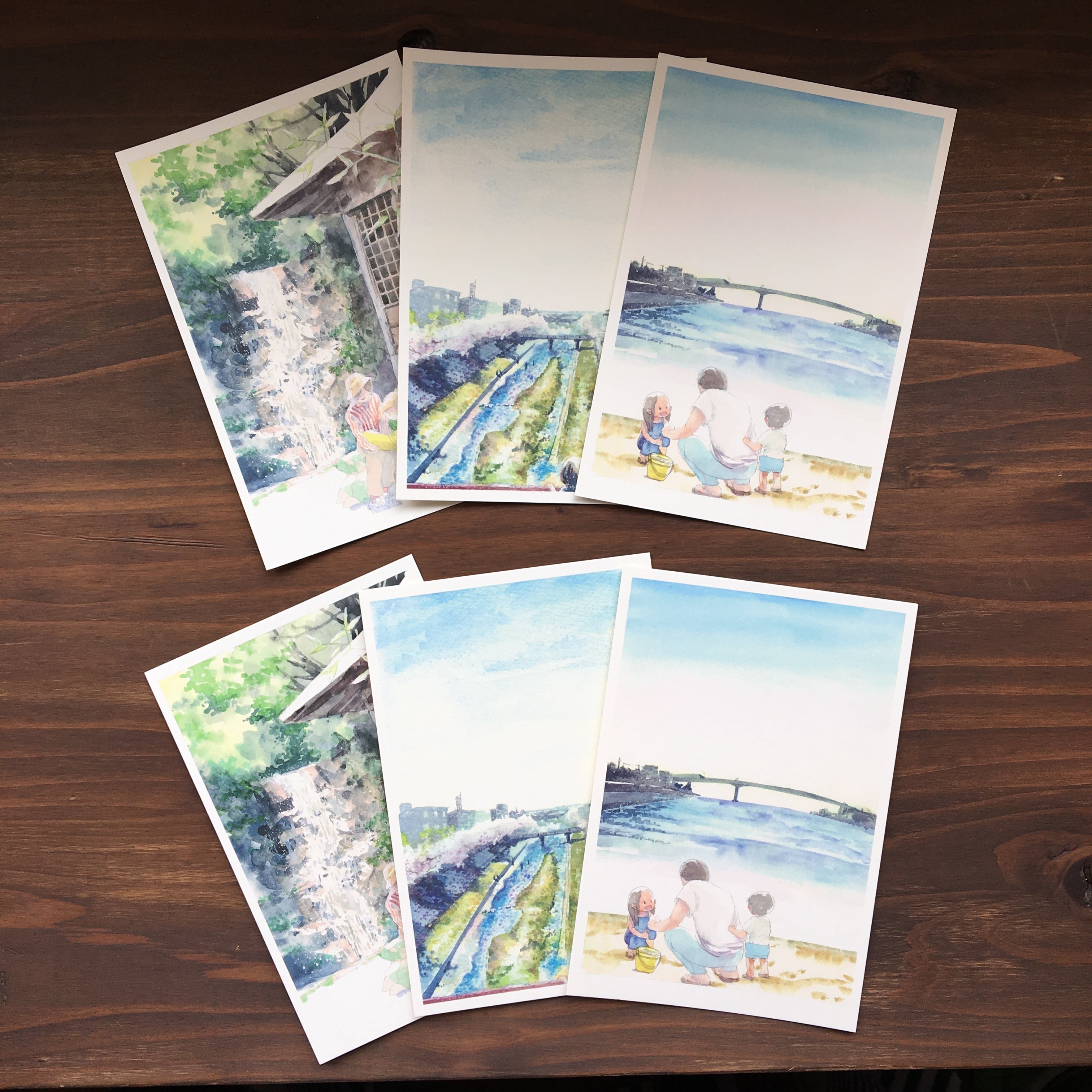 風文庫オリジナルポストカード～蘆屋川三景ー春夏（6枚セット）