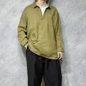 linen pullover shirt khaki