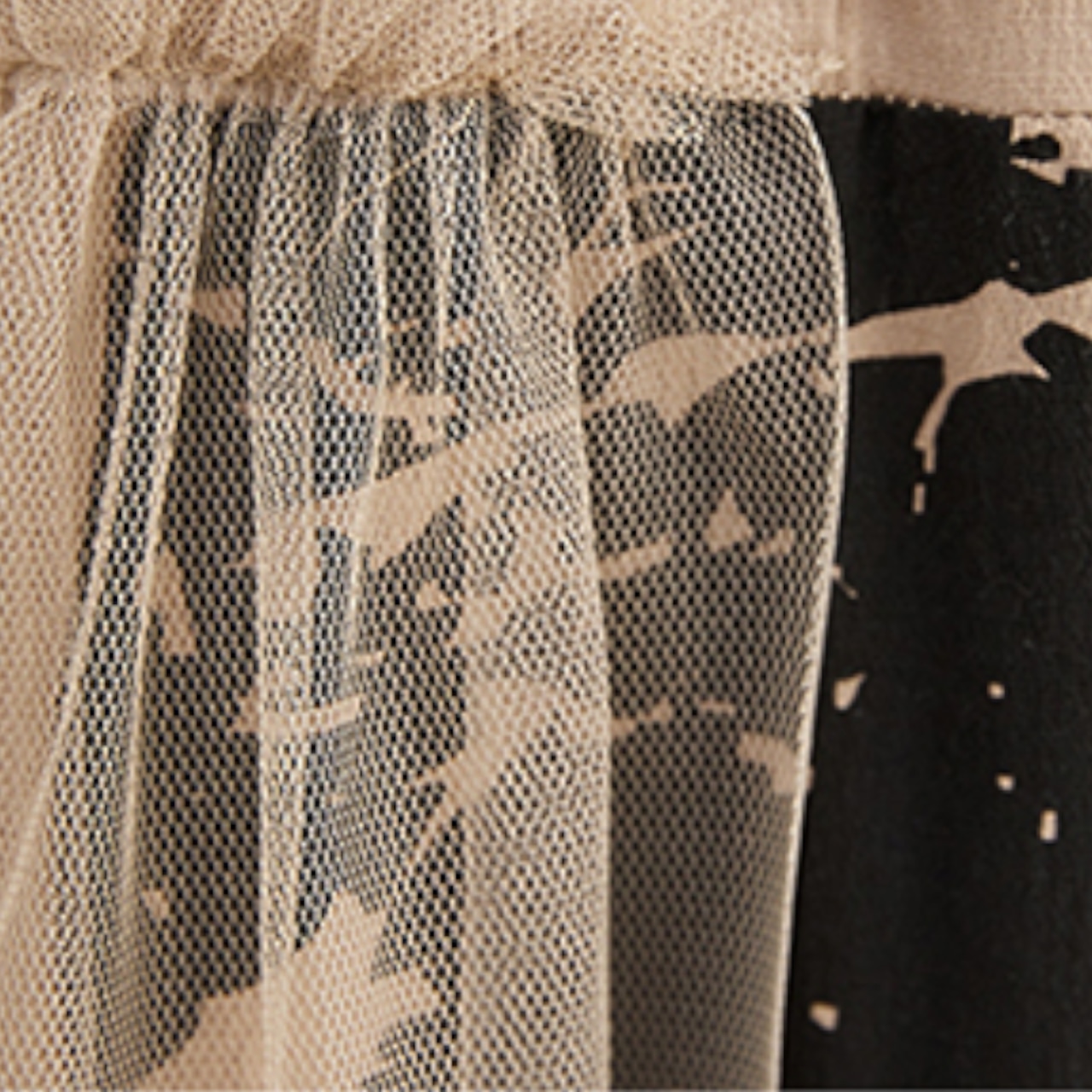 プリント メッシュ ルーズワンピース 00018