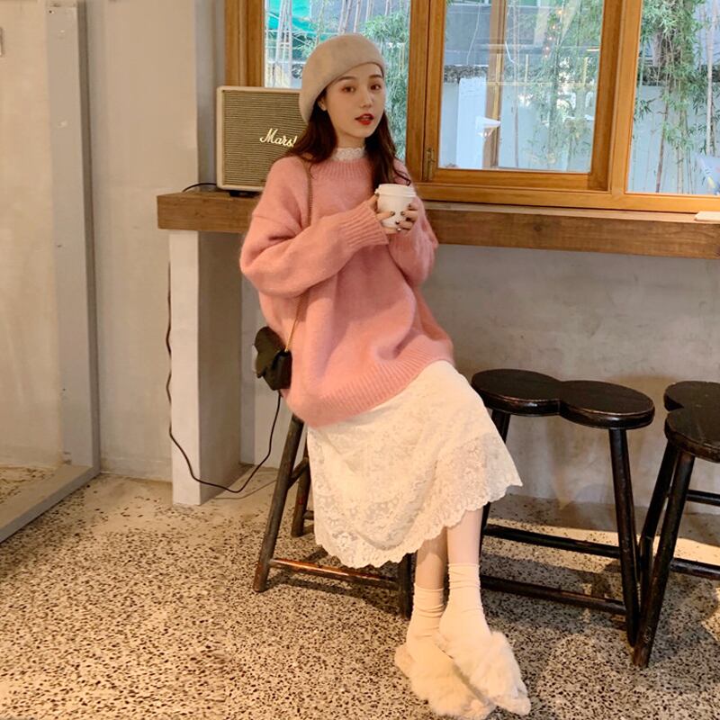 セーター ウィンタールーズスタイル ピンク 大人ガーリー スウィート キュート カジュアル 冬物 試着室38964171506