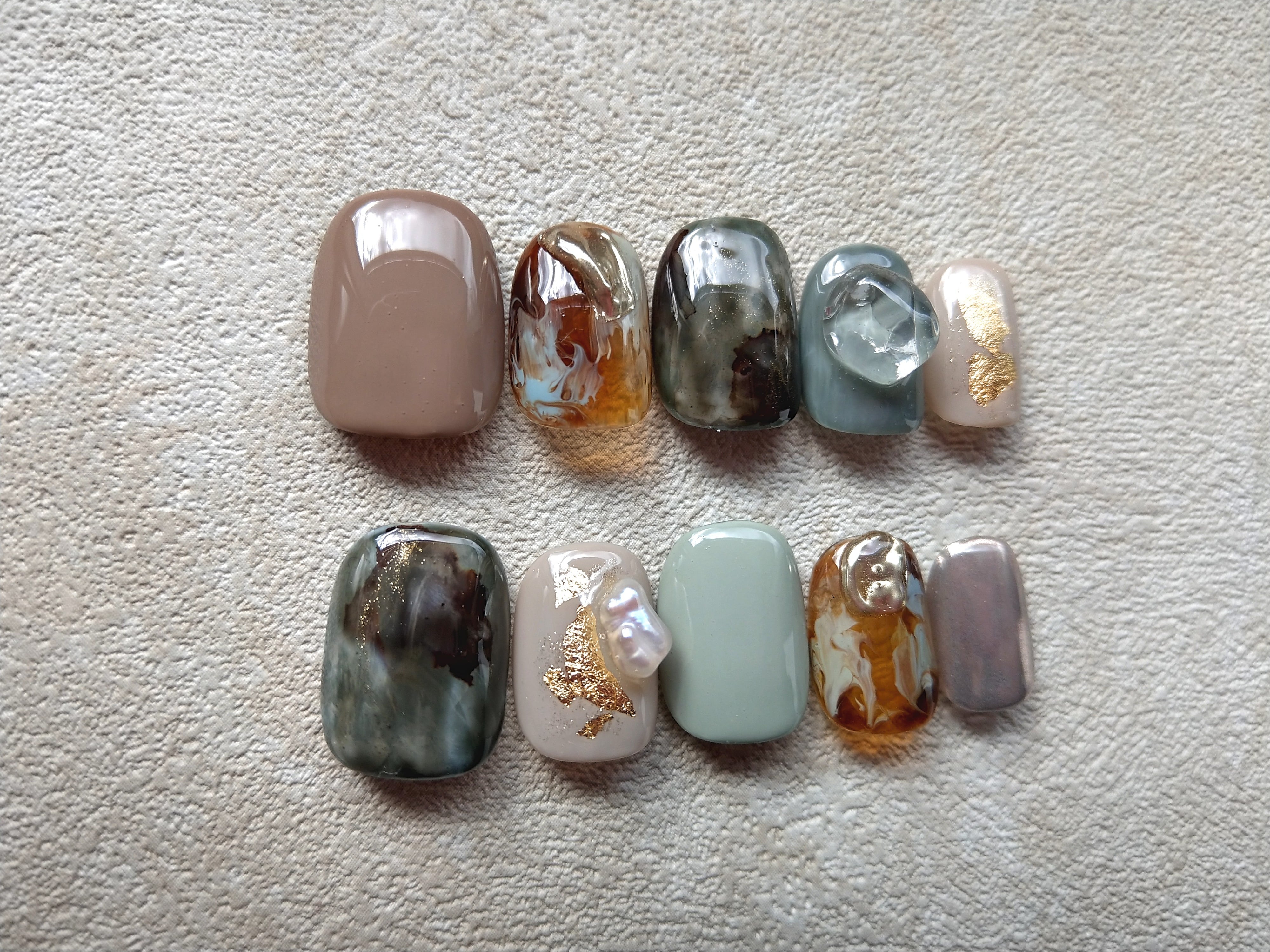 #015 ブラウンニュアンスネイル　ネイルチップ ブラウン ニュアンスネイル ネイルチップ 015 ブラウンニュアンス