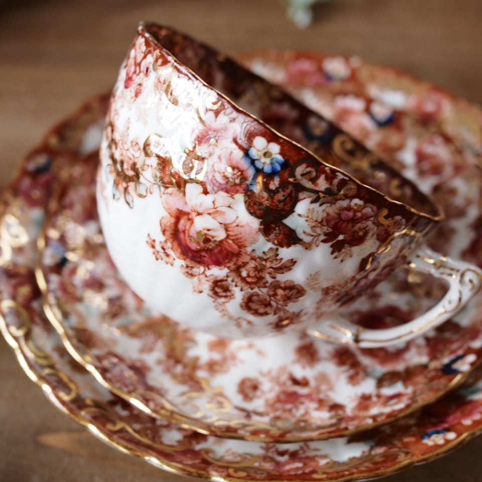 英国アンティーク サミュエルラドフォード イマリフラワー トリオA