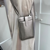 leather wallet multi shoulder bag/silver