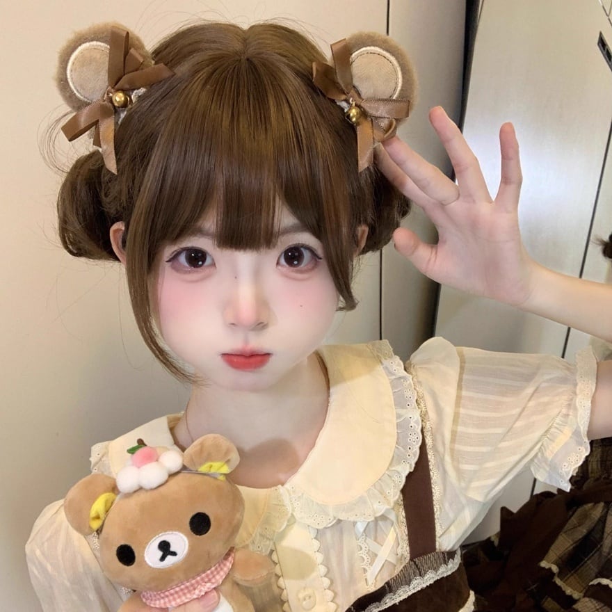 あざと可愛い 鈴付きくま耳リボンヘアクリップ|ロリータ・コスプレ・撮影