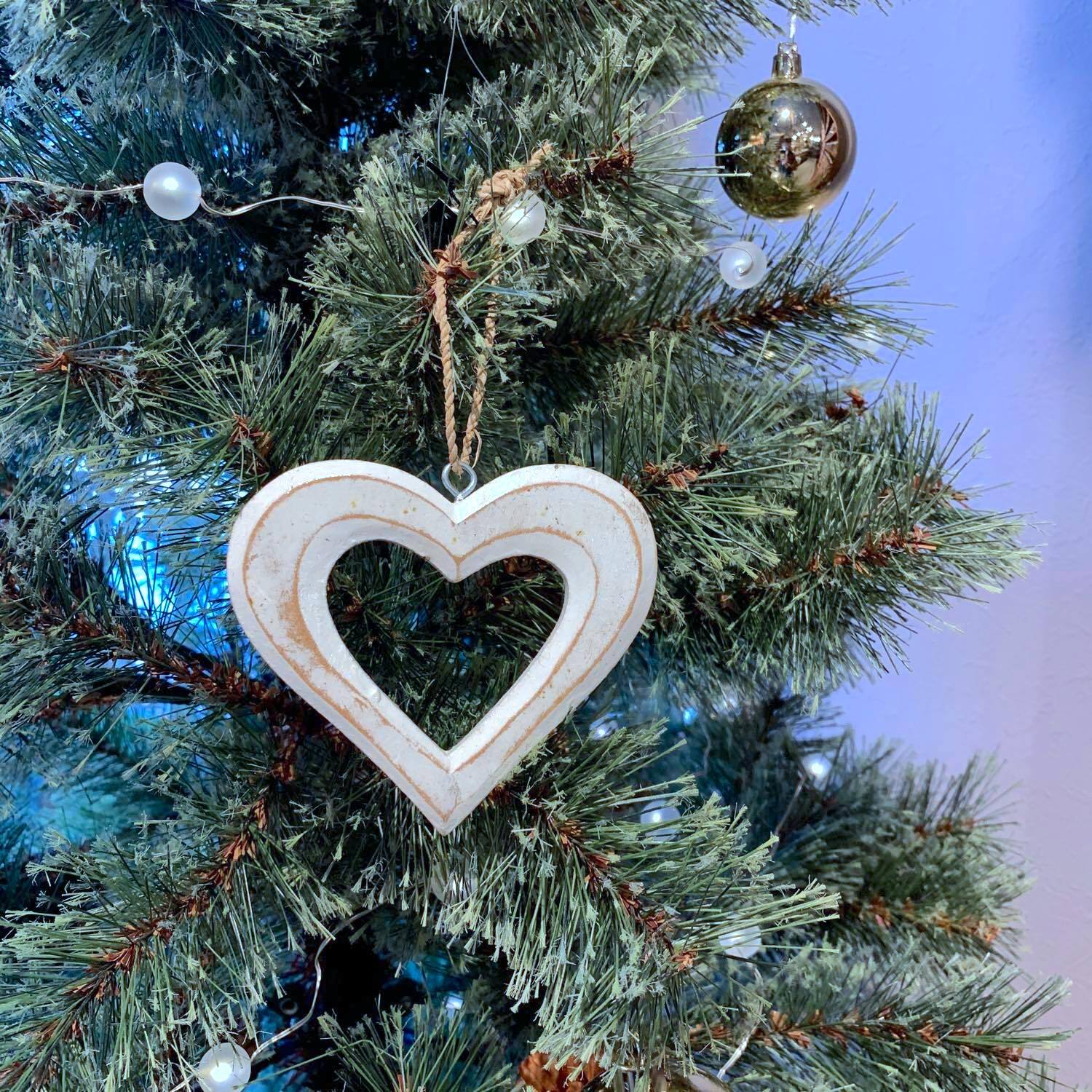 オーナメント白ハートフレーム | Dua-アクセサリーパーツショップ