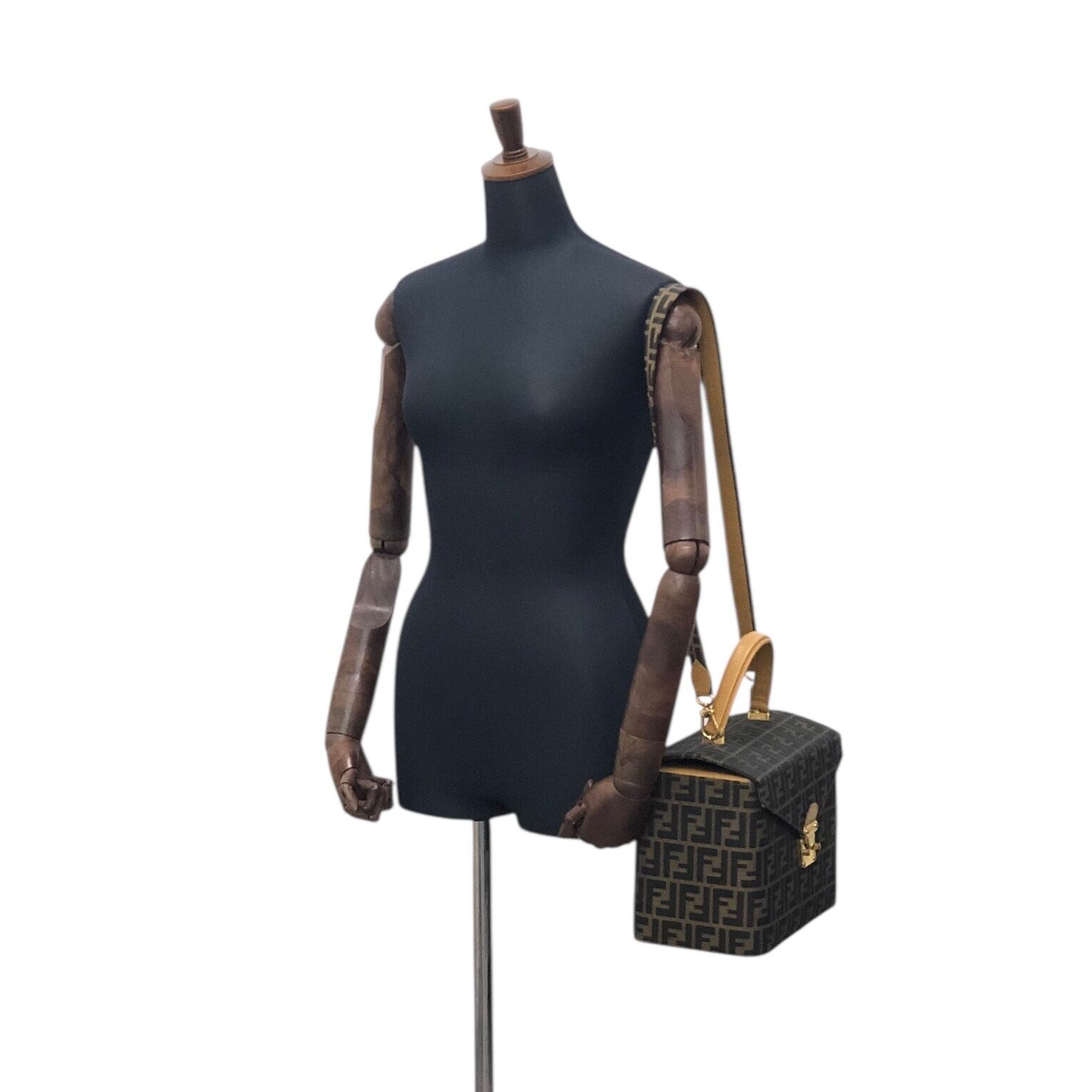 FENDI フェンディ ズッカ ハンドバッグ ブラウン ロック