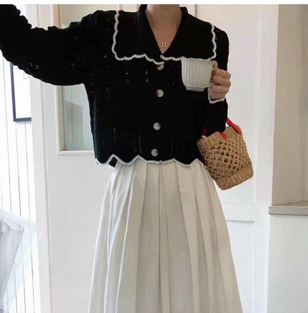 バイカラーパイピング カーデ AJ1079-E04