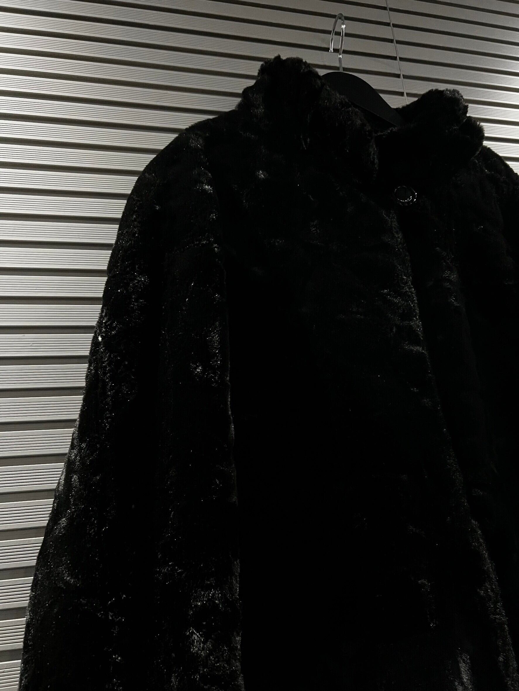 X vintage】Beautiful Black Vintage Loose Long Faux Fur Coat X vintage】Beautiful Black Vintage Loose Long Faux Fur Coat