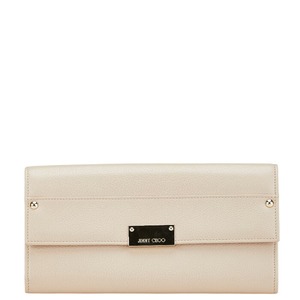 ジミーチュウ ロゴ 長財布 ベージュ レザー レディース JIMMY CHOO 【中古】