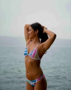 Delfina - Pastel Paint Tie-Back Bikini Top