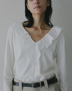 MANOF 2WAY FRILL NECK CUT TOPS