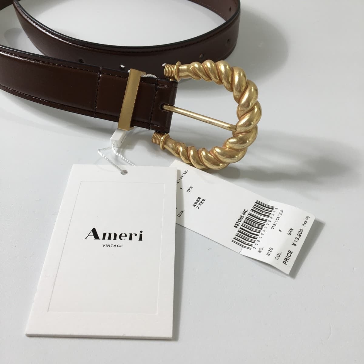 未使用 AMERI アメリ ARCHITRAVE BUCKLE BELT アーキトレーブバックル  