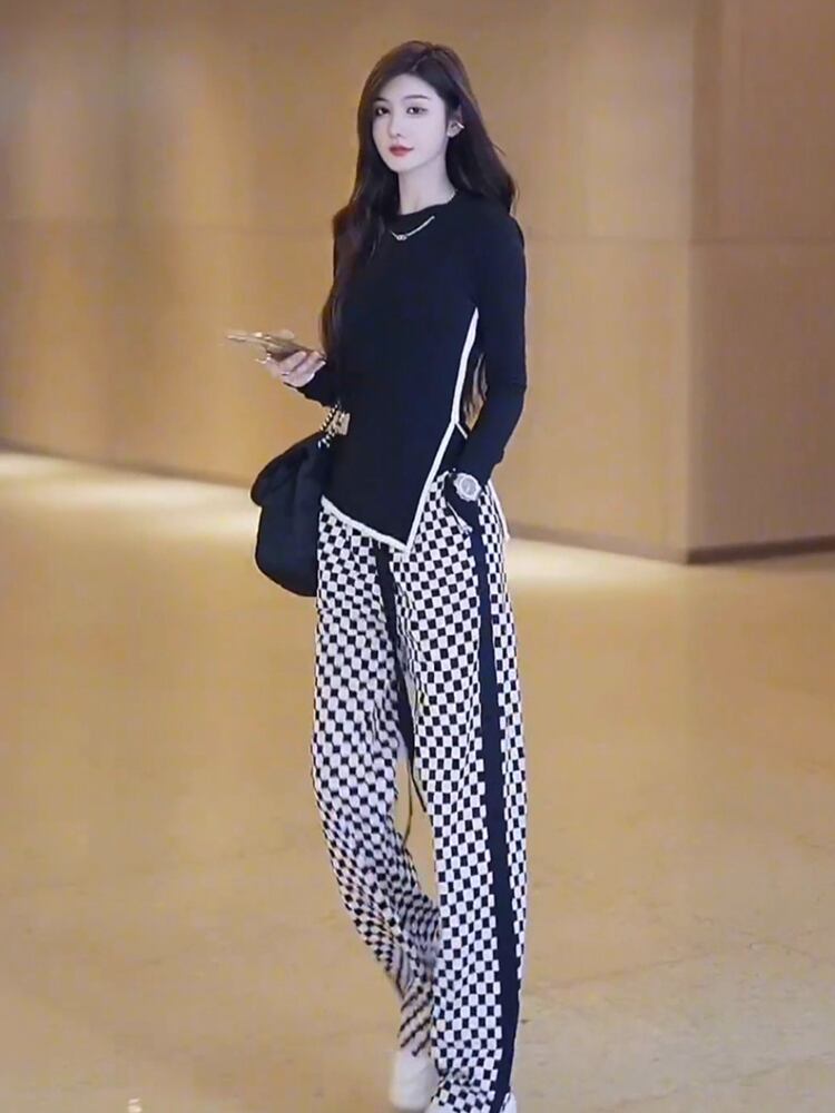 セットアップ レディース トップス パンツ ボトムス チェック 長袖