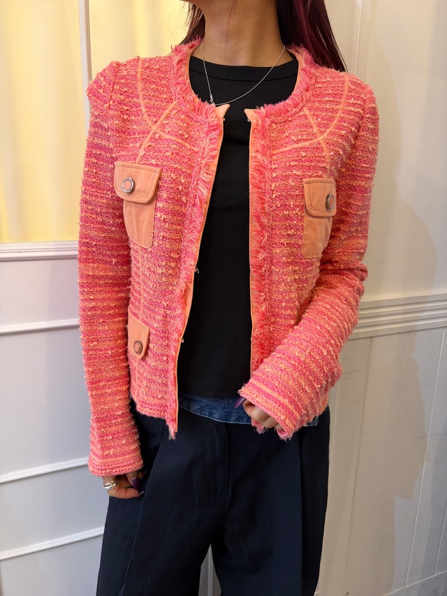 Courreges / vintage tweed jacket . (O)