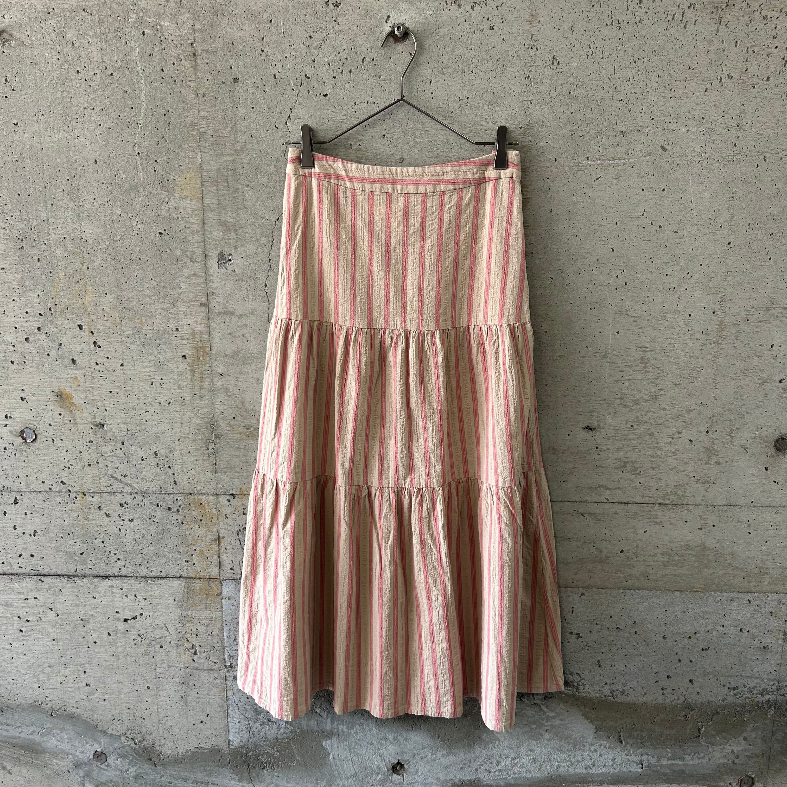 Striped tiered skirt