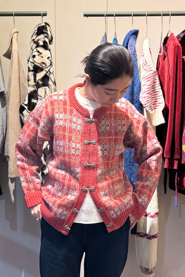 GLENUGIE レッドチェックカーディガン