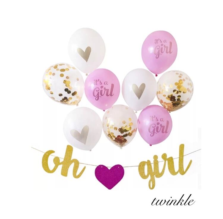 即納ベビーシャワーgirlバルーンセット