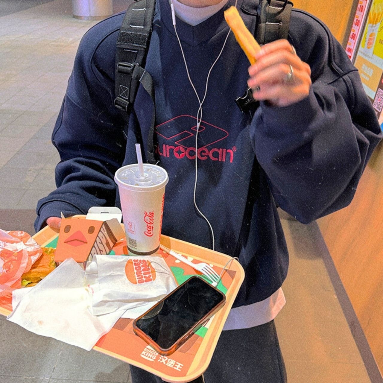 裏起毛ロゴカレッジネイビールーズスウェット　1110