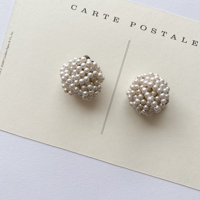 White pearl vintage earring