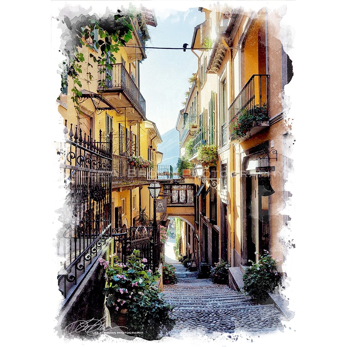絵画 イタリア 風景画(街並み) ベッラージョ インテリアアート額 絵画 イタリア 風景画(街並み) ベッラージョ インテリアアート額