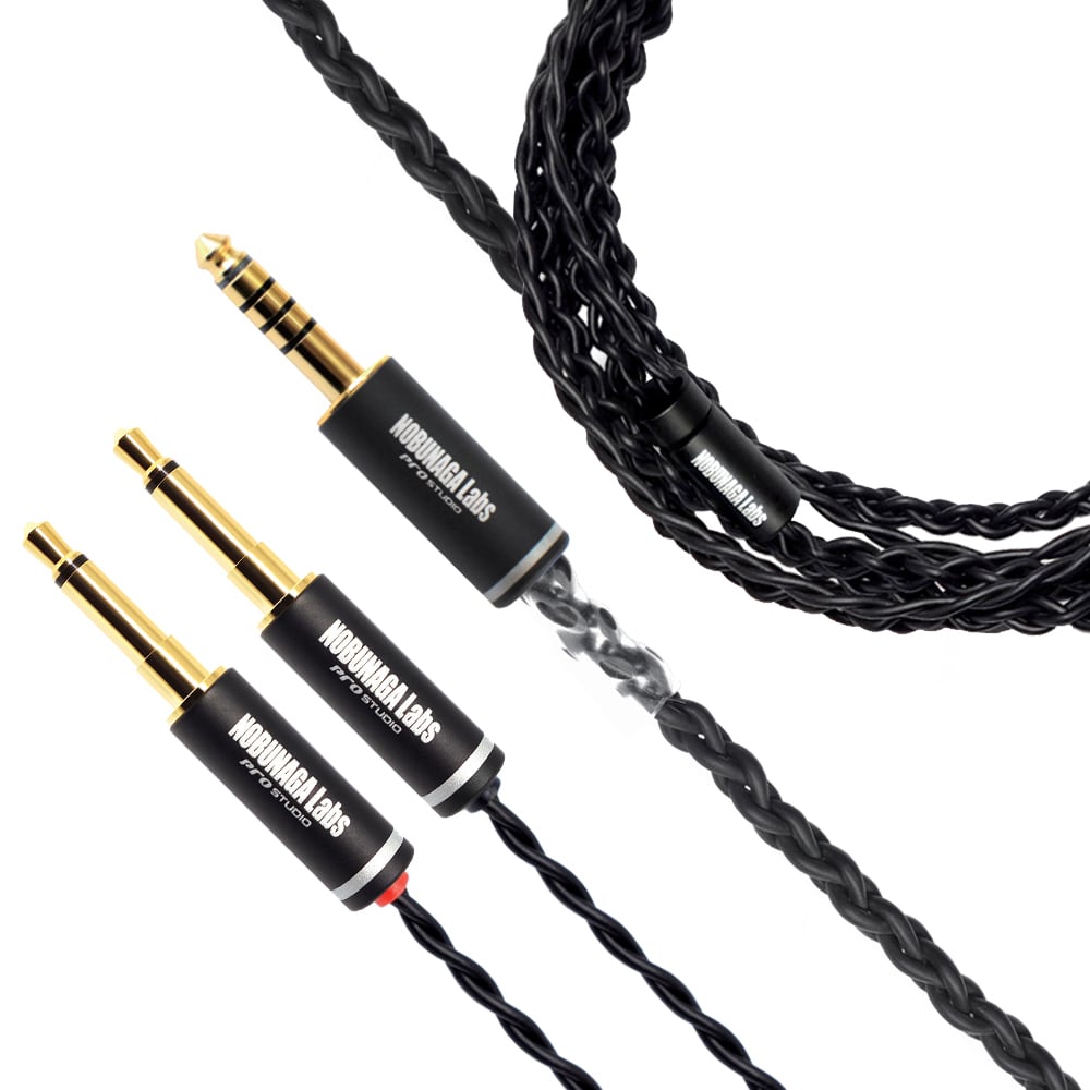 【特選アウトレット】霧降(きりふり): NOBUNAGA Labs Advance:4.4mm5極バランス-3.5mmX2 ヘッドホンケーブル 錫メッキ