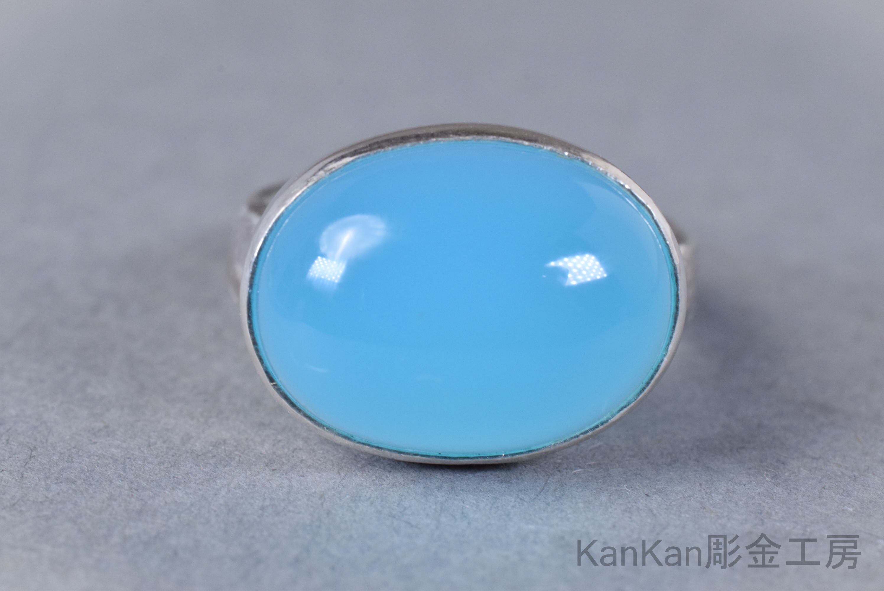 シーブルーカルセドニーのリング