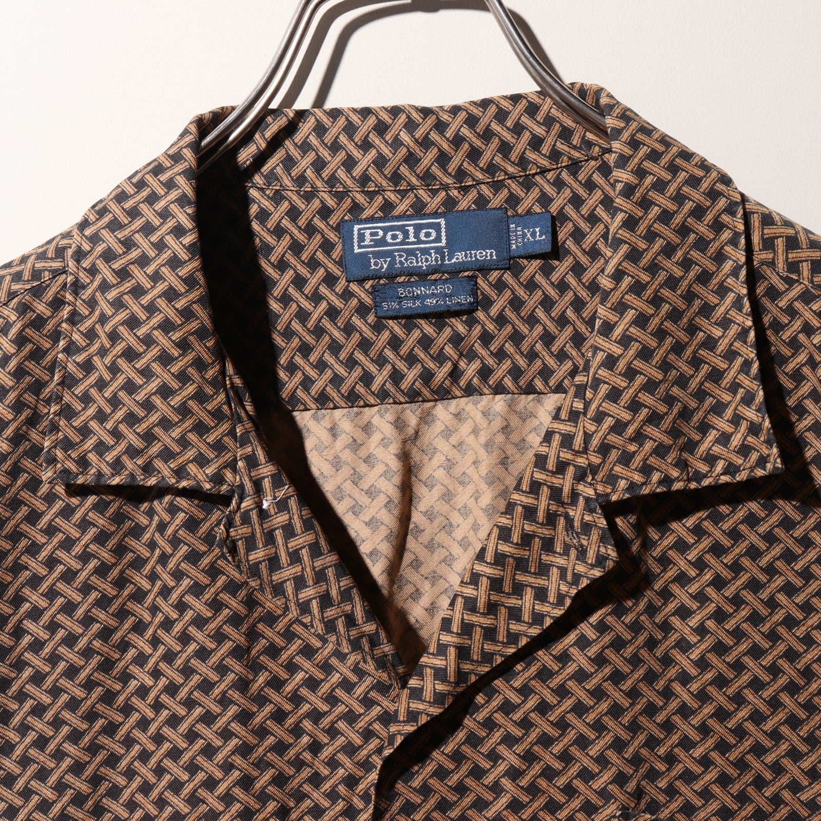 極美品 XL Bonnard 黒 総柄 ポロラルフローレン 半袖シャツ ブラック  