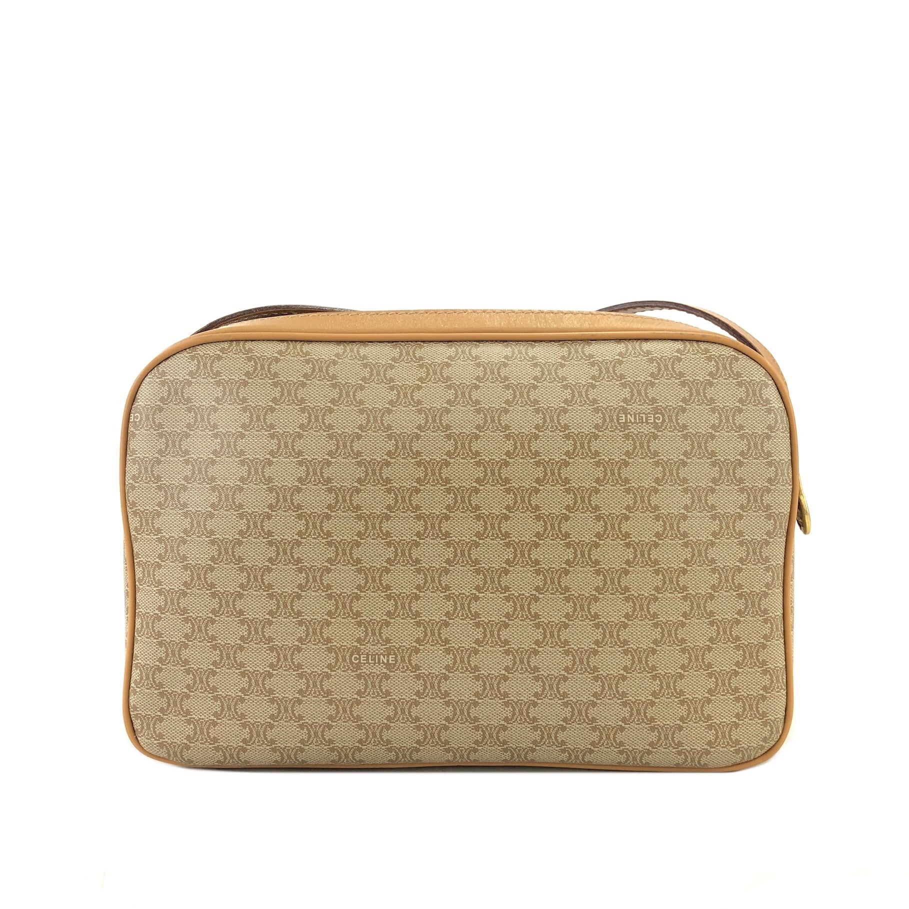 CELINE　ショルダーバッグ　マカダム　ガンチーニ　オールドセリーヌ CELINE セリーヌ マカダム ガンチーニ ダブルファスナー