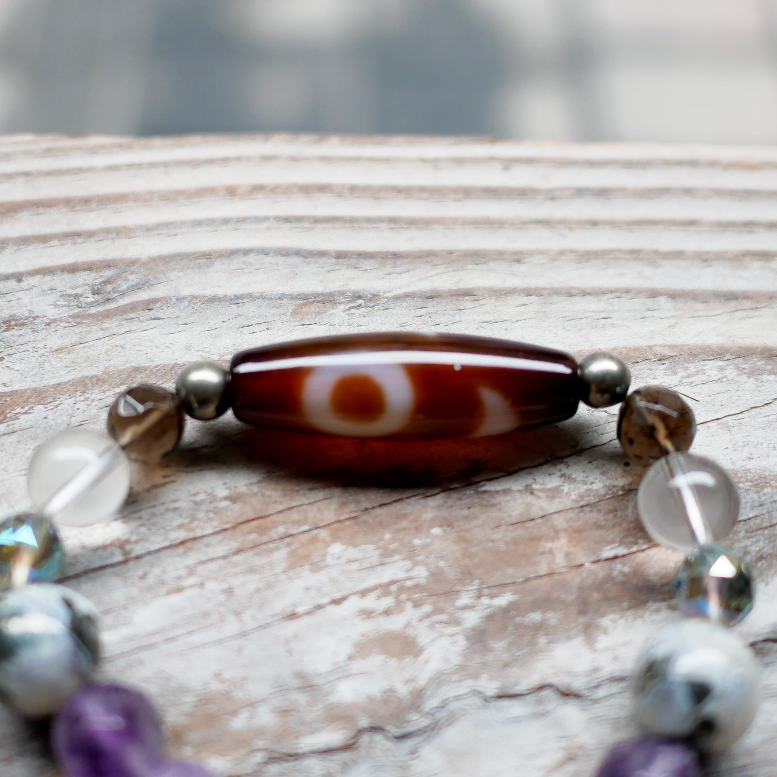 ◇開運・災難退散・健康長寿◇日月星天珠とビルマ翡翠のパワーストーン