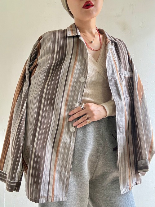 80-90s Vintage "Pierre Cardin" Stripe Shirt