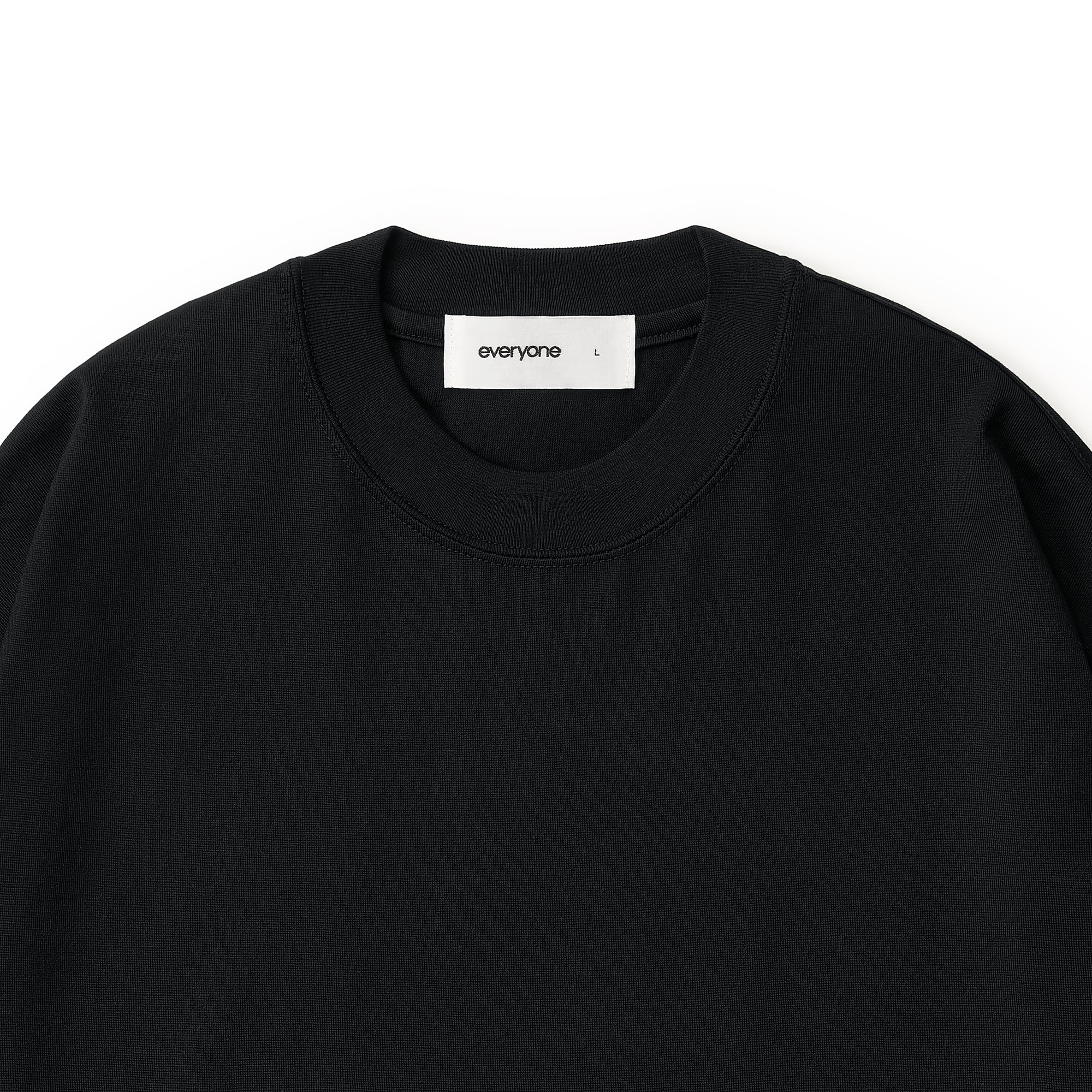 everyone rich cotton long sleeve tee shirt (BLACK) | everyone